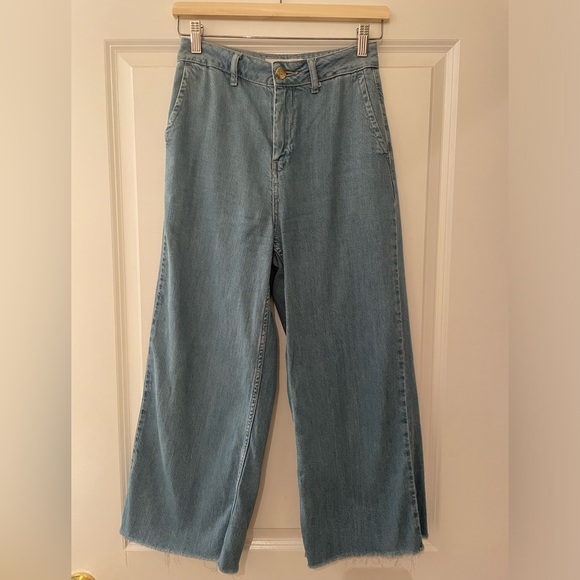 Topshop Wide Legged High Waisted Cropped Jeans - Picture 6 of 8